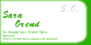 sara orend business card